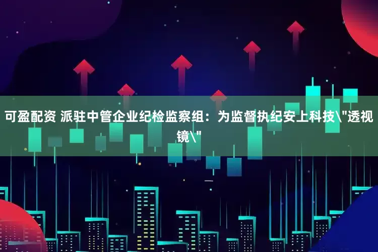 可盈配资 派驻中管企业纪检监察组：为监督执纪安上科技
